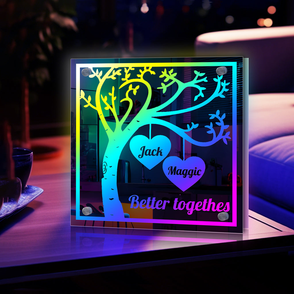 Personalized couple names mirror light high quality products