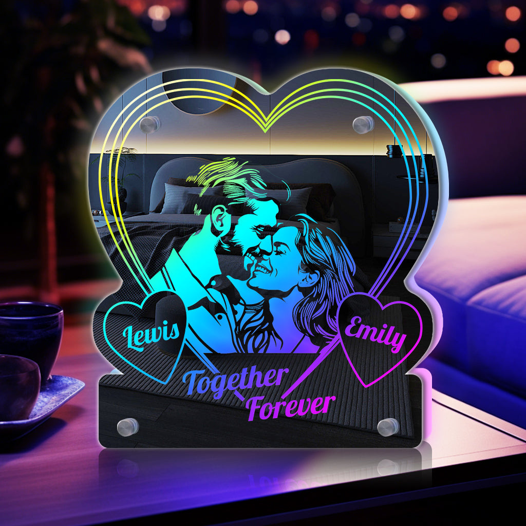 Personalized couple photo mirror light